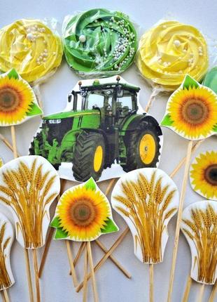 Топери на торт трактор john deere