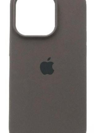 Силіконовий чохол із закритим низом apple iphone 14 pro max silicon case #34 cocao