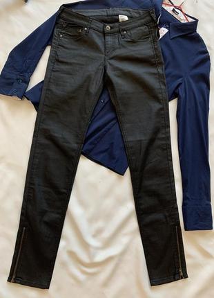 Джинси чорні скіні з напиленням під шкіру h&m