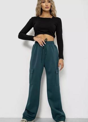 Спорт штани жіночі, колір зелений, 129r1355
