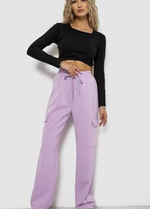 Спорт штаны женские, цвет сиреневый, 129r1355