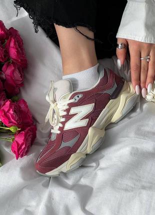 Женские кроссовки в стиле new balance 9060 bordo.7 фото