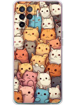 Чохол силіконовий з картинкою на oppo a94 (ілюстрація котики)