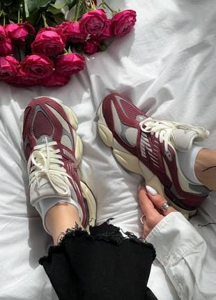 Женские кроссовки в стиле new balance 9060 bordo.4 фото