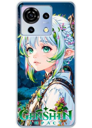 Чехол силиконовый с картинкой на zte blade v50 vita (аниме находа геншин, anime nahida genshin)
