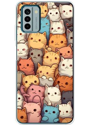 Чохол силіконовий з картинкою на nokia g22 (ілюстрація котики)