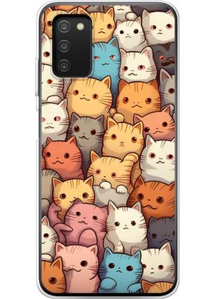 Чехол силиконовый с картинкой на samsung galaxy a03s (a037) (иллюстрация котики)