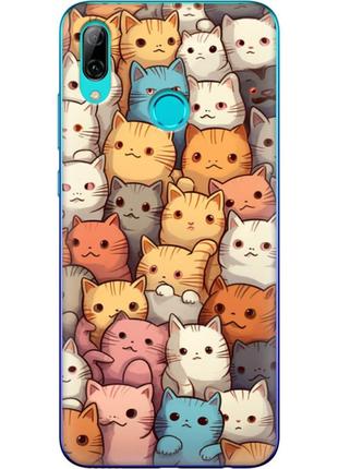 Чехол силиконовый с картинкой на huawei p smart 2019 (иллюстрация котики)