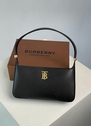 Чорна шкіряна сумка burberry leather tb