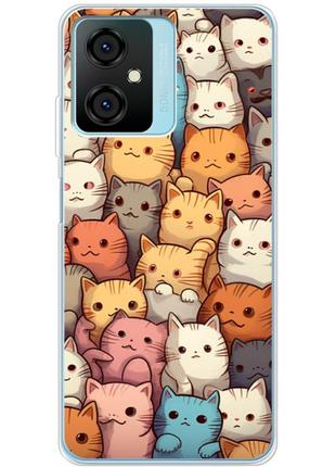 Чохол силіконовий з картинкою на blackview oscal c70 (ілюстрація котики)