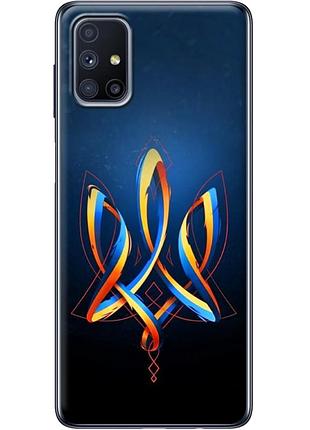 Чехол силиконовый с картинкой на samsung galaxy m51 (m515) (патриотический, герб украины)