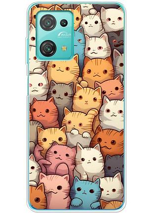 Чехол силиконовый с картинкой на blackview oscal c30 pro (иллюстрация котики)