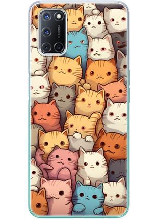 Чохол силіконовий з картинкою на oppo a92 (ілюстрація котики)
