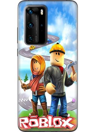 Чехол силиконовый с картинкой на huawei p40 pro (роблокс, roblox)