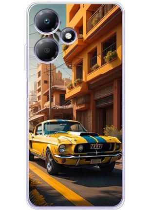 Чехол силиконовый с картинкой на infinix hot 30 (машина ford mustang)