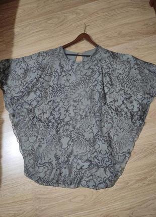Шовкова блуза / туніка (італія) шовк, віскоза3 фото
