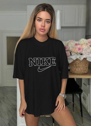 Жіноча біла чорна футболка в стилі найк nike бавовна3 фото