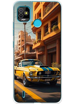 Чохол силіконовий з картинкою на tecno pop 5 (bd2p) (машина ford mustang)