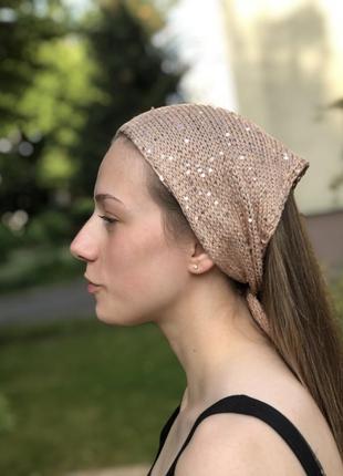 Шикарная косынка бандана, натуральный итальянский шелк handmade
