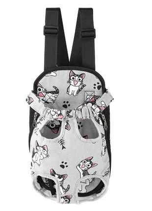 Рюкзак- кенгуру для животных lesko sy210814 cat gray l котов и собак 9шт