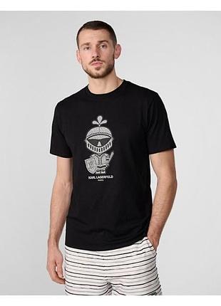 Чоловіча чорна футболка karl lagerfeld оригінал