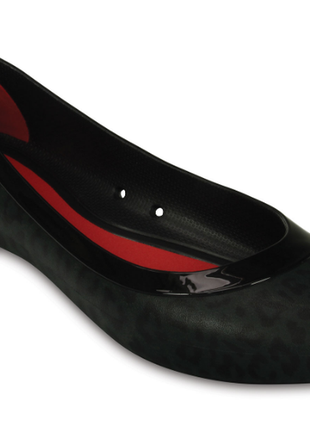 Crocs крокс балетки lina shiny ballet flat black black