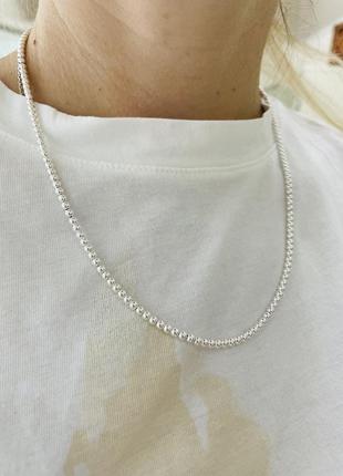 Серебряная цепочка с шариками 925 проба