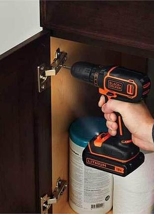 Дрель-шуруповерт аккумуляторная black+decker bdcdc18b (spb) 5