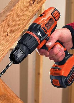 Дрель аккумуляторная ударная black+decker bdch188n (spb) 5