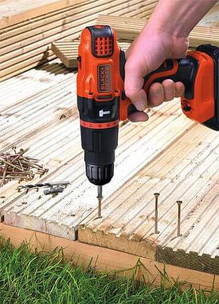 Дрель аккумуляторная ударная black+decker bdch188n (spb) 6
