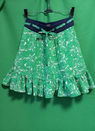 Gosha юбка травяного цвета с карманами и оборкой  by vero moda.2 фото