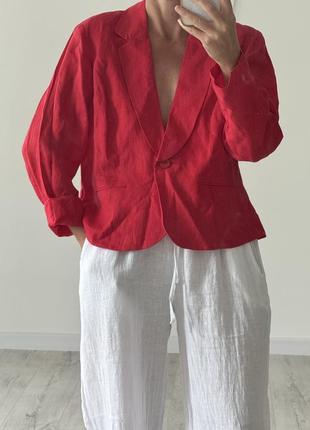 Пиджак жакет блейзер лен льняной zara