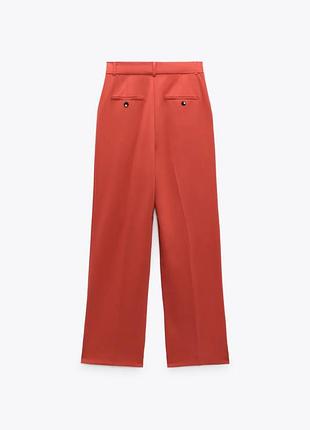 Распродажа!!! лёгкие клубничные брюки полной длины от zara оригинал2 фото