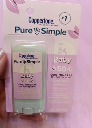 Сонцезахисний засіб для дітей coppertone, baby, sunscreen stick, spf 50, (13.9 g)