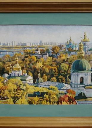 Картина маслом на холсте. киево-печерская лавра.