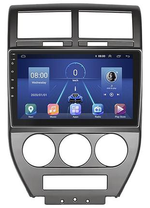 Штатная магнитола lesko для jeep compass i 2006-2010 экран 10" 4/32gb 4g wi-fi gps top джип 1шт