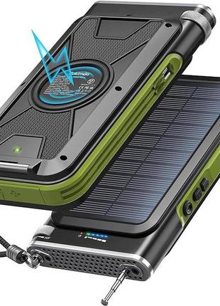 Power bank, 26800 ма·год, бездротова зарядка, 2 вбудовані кабелі з аварійним заради