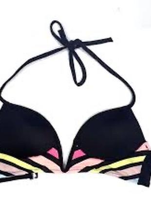 Лиф купальника victoria's secret pink midline plunge & high waist strappy bikini