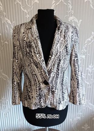 Льляний піджак / жакет бренду marks& spencer щ короченим рукавом