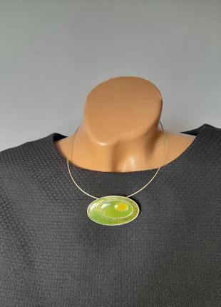 Колье , кулон  з емаллю на дроті