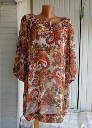 Шифонова блуза туніка великого розміру батал