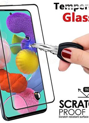 Защитное стекло для samsung galaxy a71 2020 черный, набор 4 шт