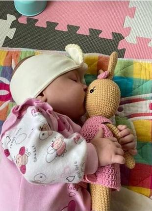 Іграшка зайка,в'язана іграшка, ручна робота, іграшка гачком2 фото
