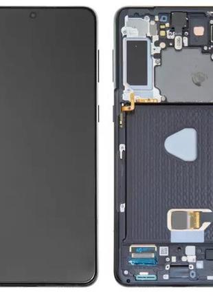 Дисплей для samsung g996 galaxy s21 plus 5g с сенсором и рамкой, черный (oled)
