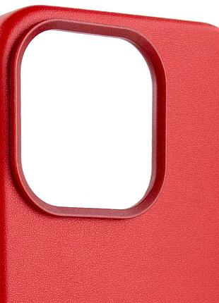 Кожаный чехол leather case (aa plus) with magsafe для apple iphone 13 pro (6.1"), crimson 3