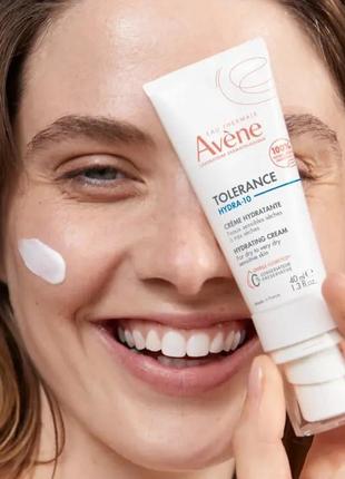 Увлажняющий крем для лица avene tolerance hydra-10 hydrating cream 40 ml4 фото