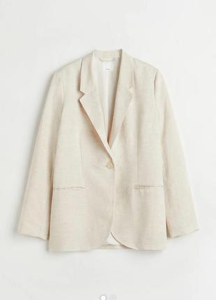 Лляний оверсайз піджак блейзер h&m linen blend  льон zara massimo dutti cos