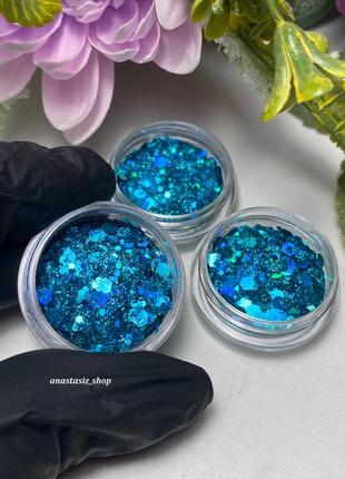Конфетти, камифубуки , шестигранники, соты для декора маникюра