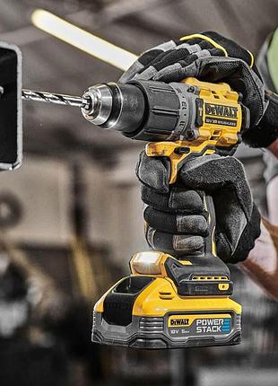 Дрель-шуруповёрт аккумуляторная бесщёточная ударная dewalt dcd805h2t 8