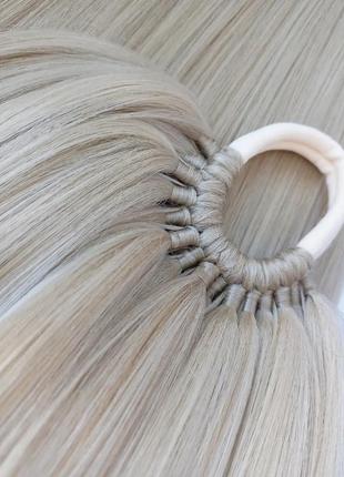 Афрохвост блонд хвост на резинке накладной хвост